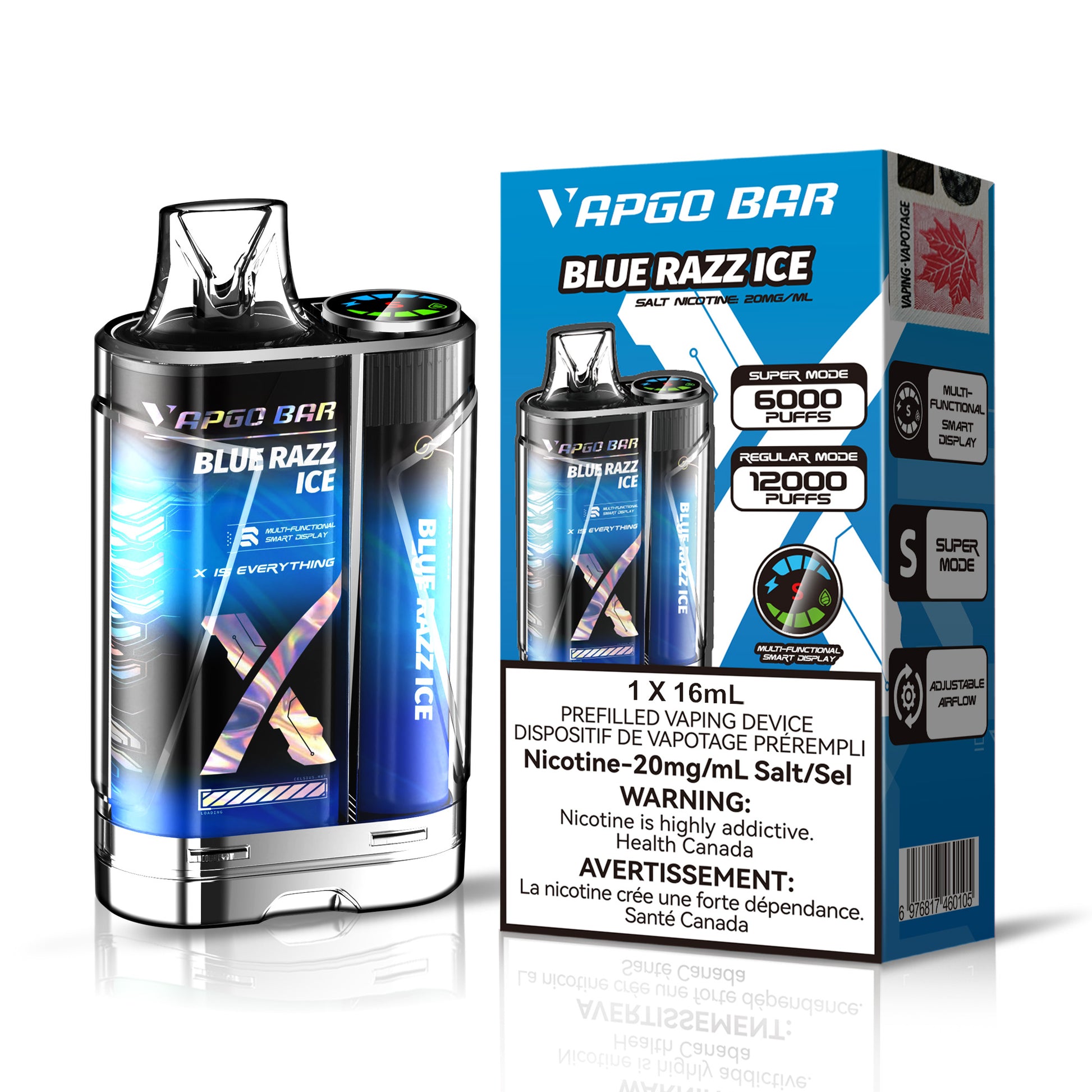 VAPGO BAR BLUE RAZZ ICE