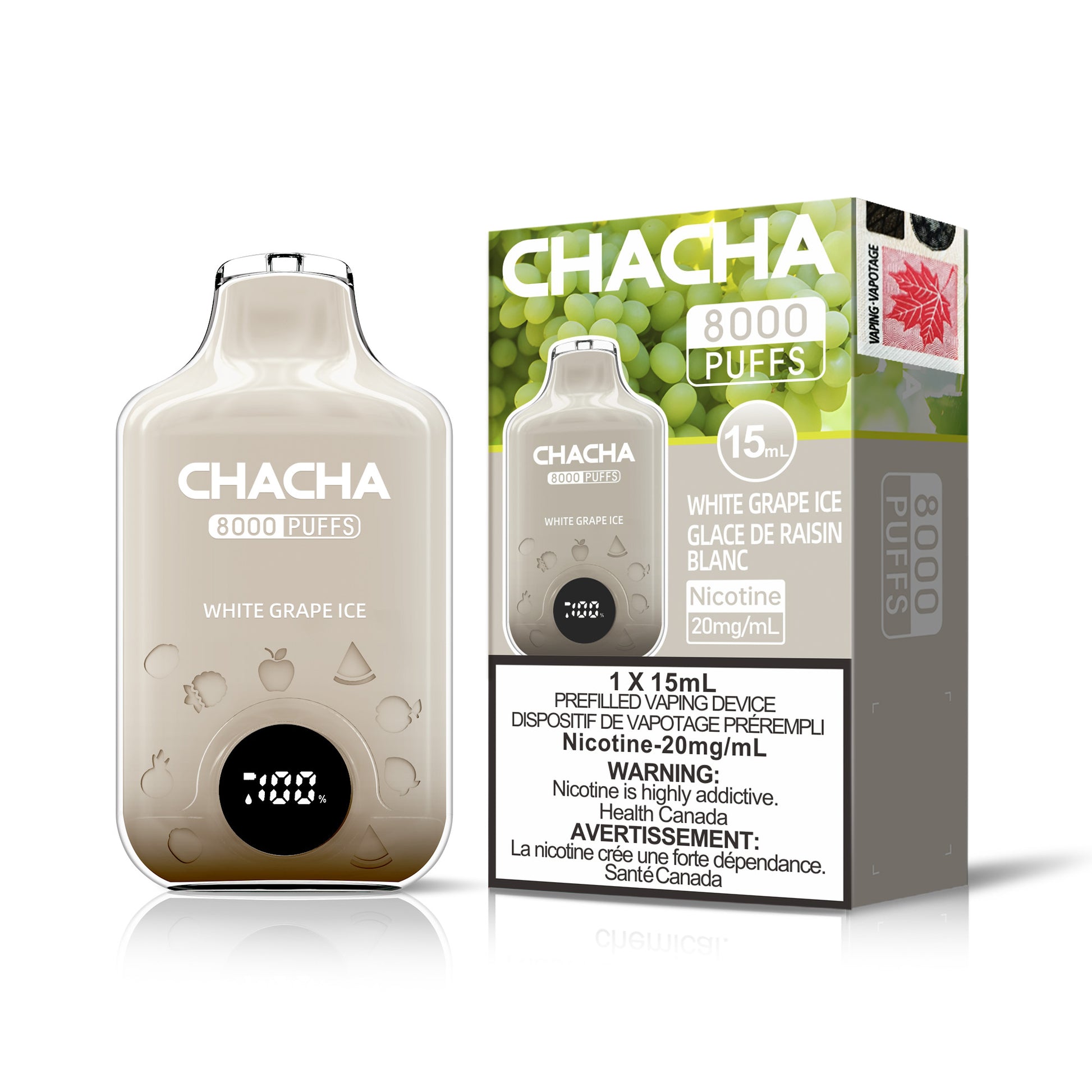 CHACHA 8000 WHITE GRAPE ICE
