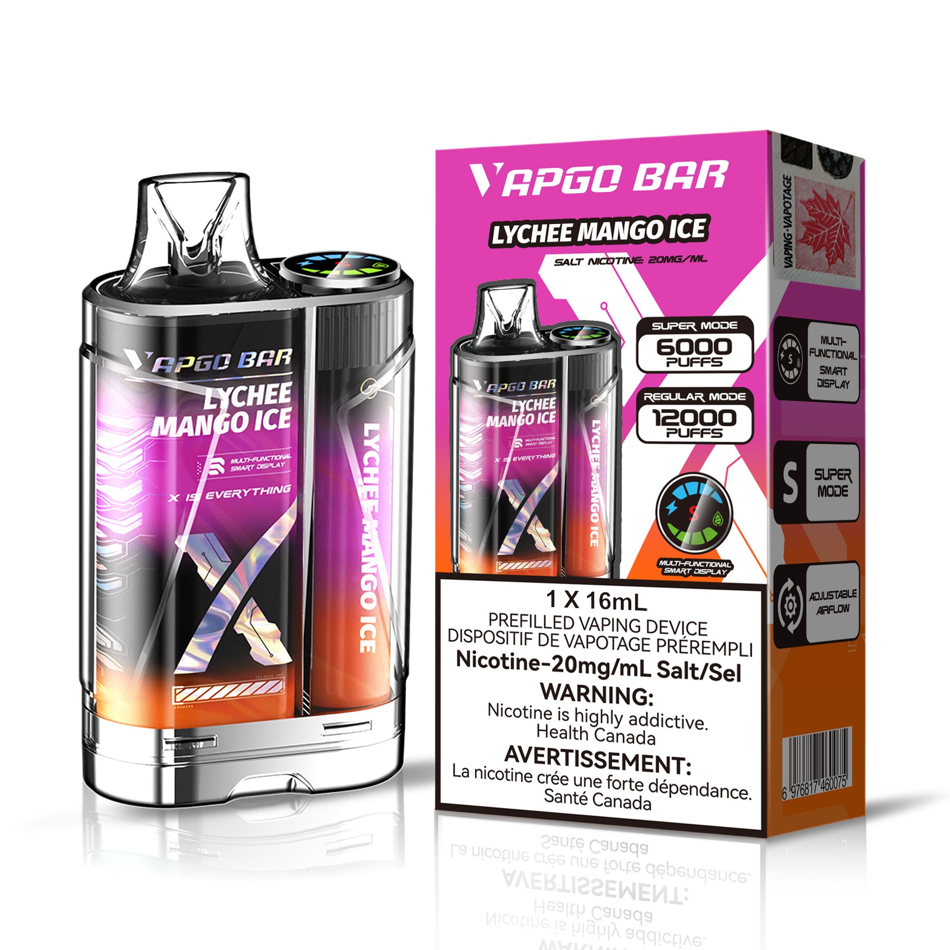 VAPGO BAR LYCHEE MANGO ICE