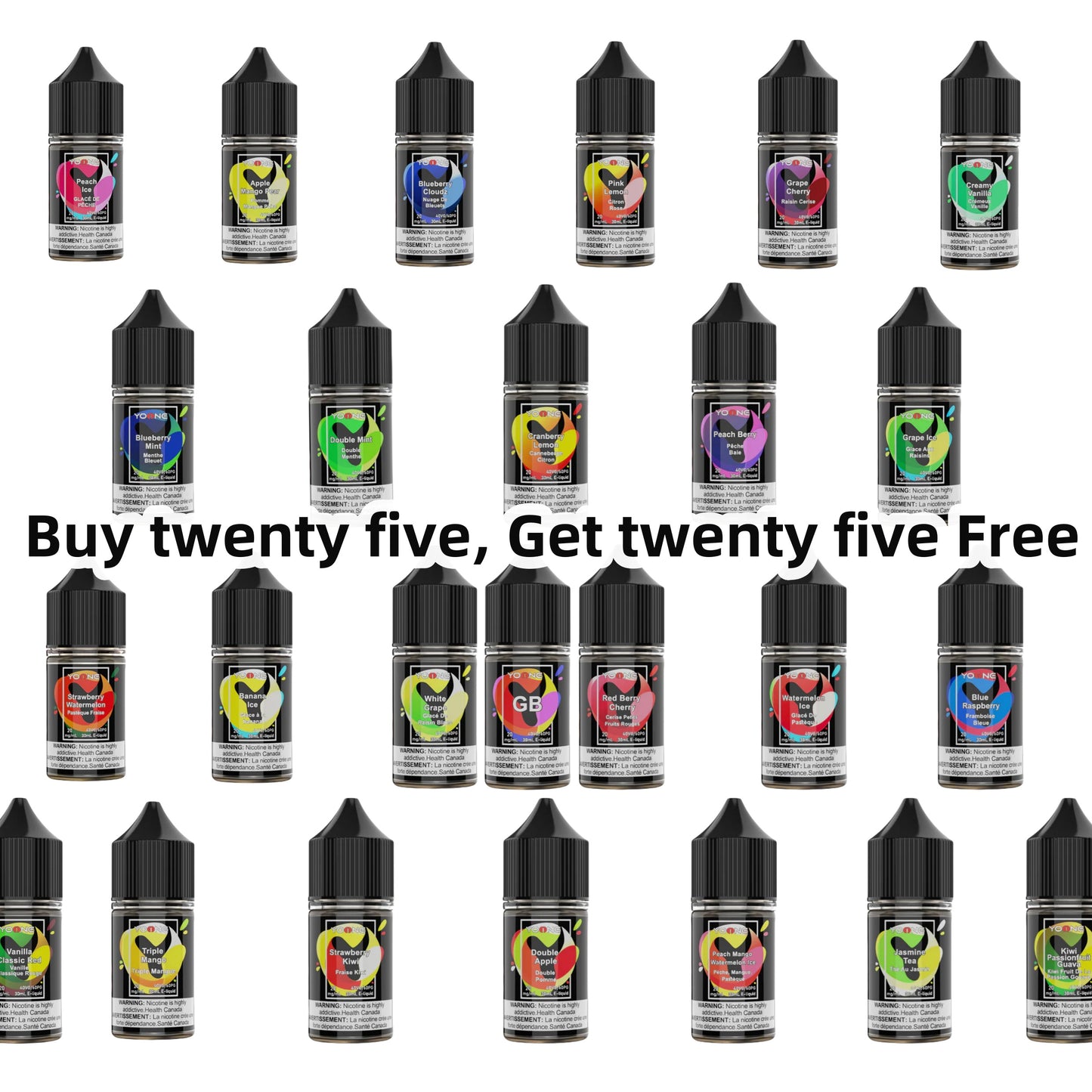 YOONE E-Liquid 30mL (ON NEW STAMP) Mixed package(Buy Twenty Five Get Twenty Five) Free