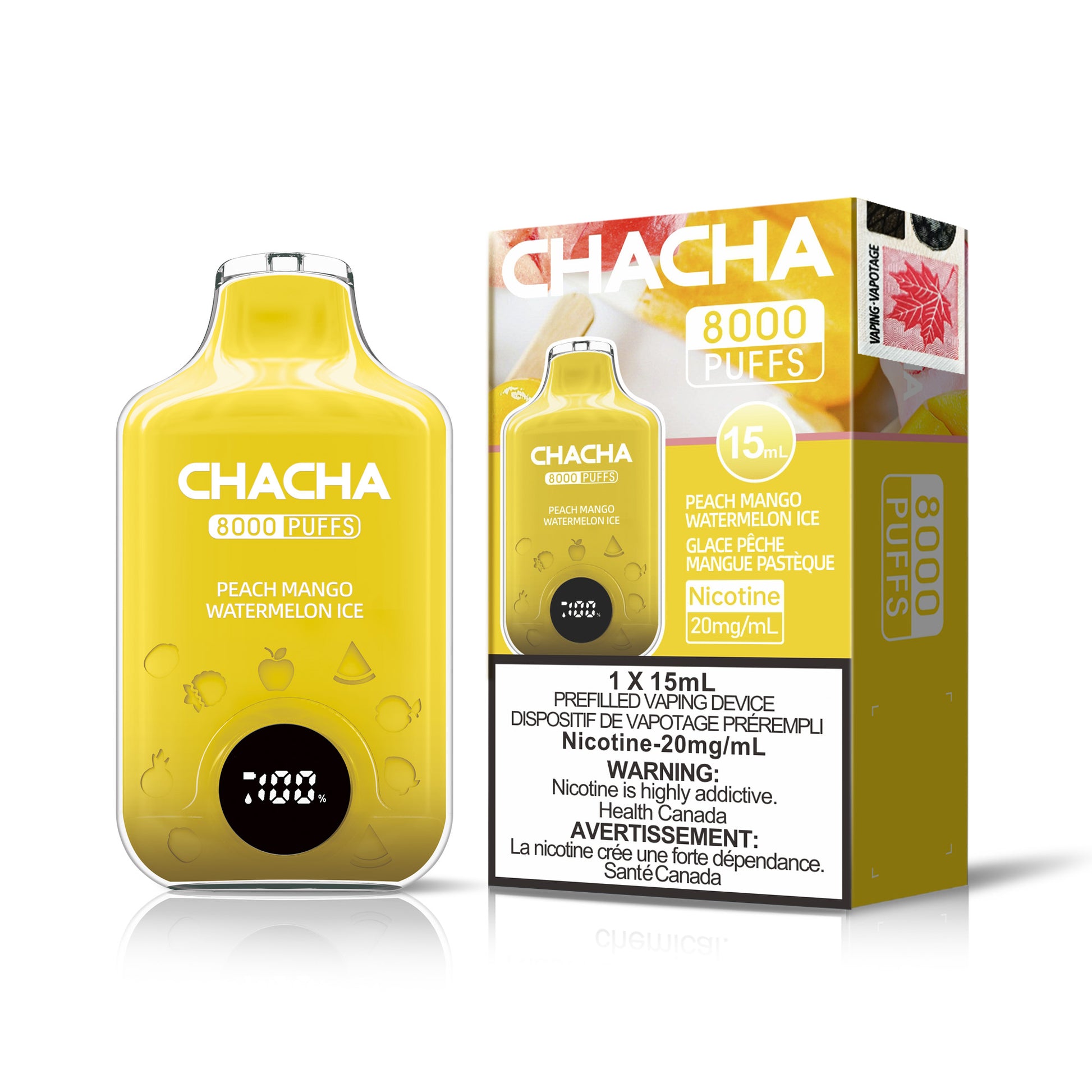 CHACHA 8000 PEACH MANGO WATERMELON ICE