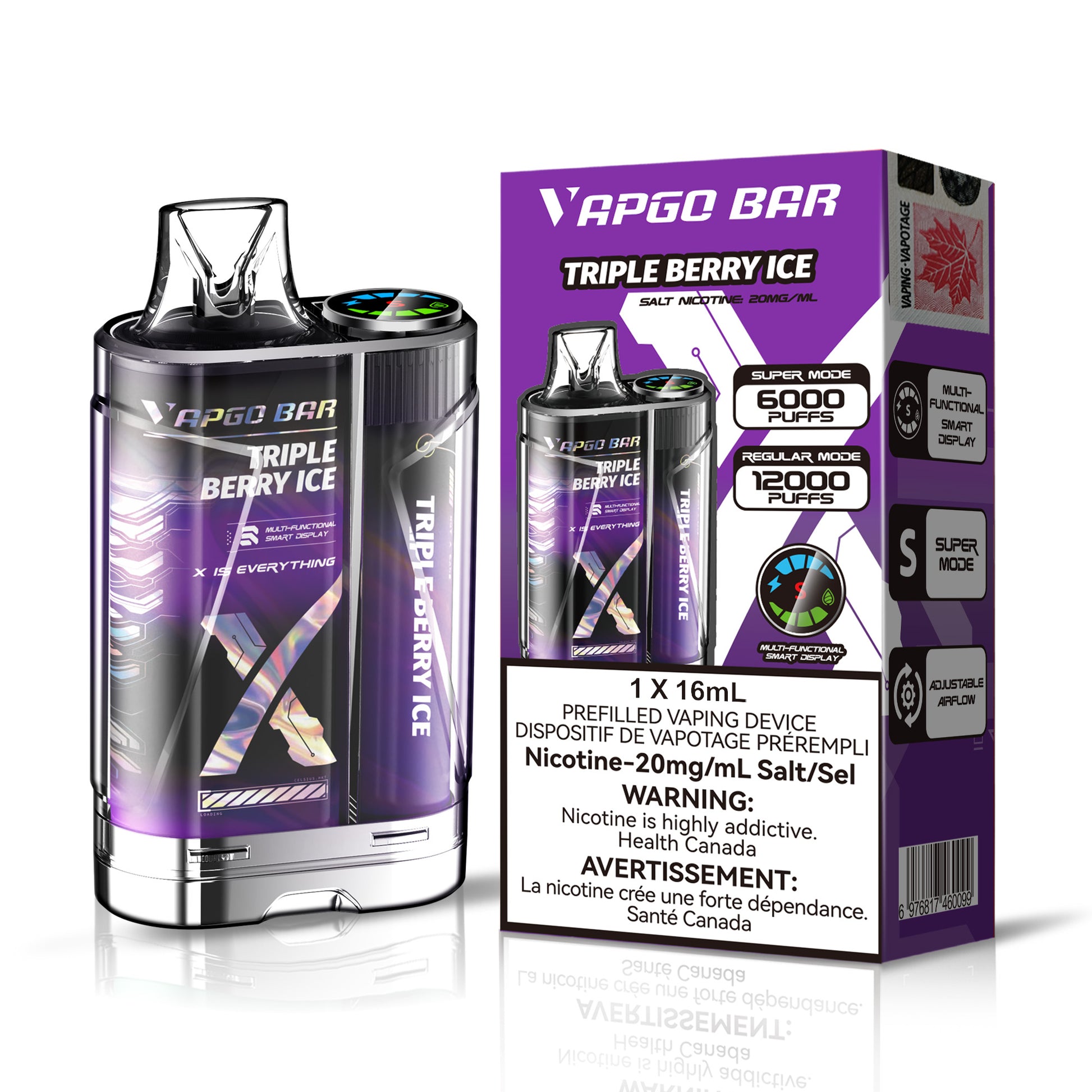 VAPGO BAR TRIPLE BERRY ICE