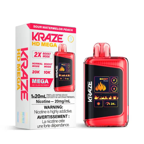KRAZE HD MEGA 20K RECHARGEABLE DISPOSABLE VAPE 20ML(10pc/Carton)